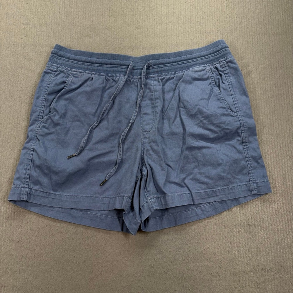Orvis Shorts Womens Large L Blue Cotton Lyocell Drawstring Elastic Waist Casual